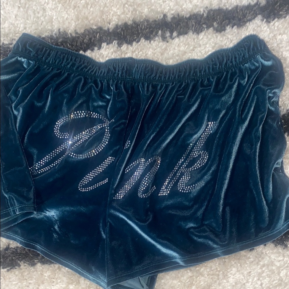 Velvet Shorts with Rhinestone Detail